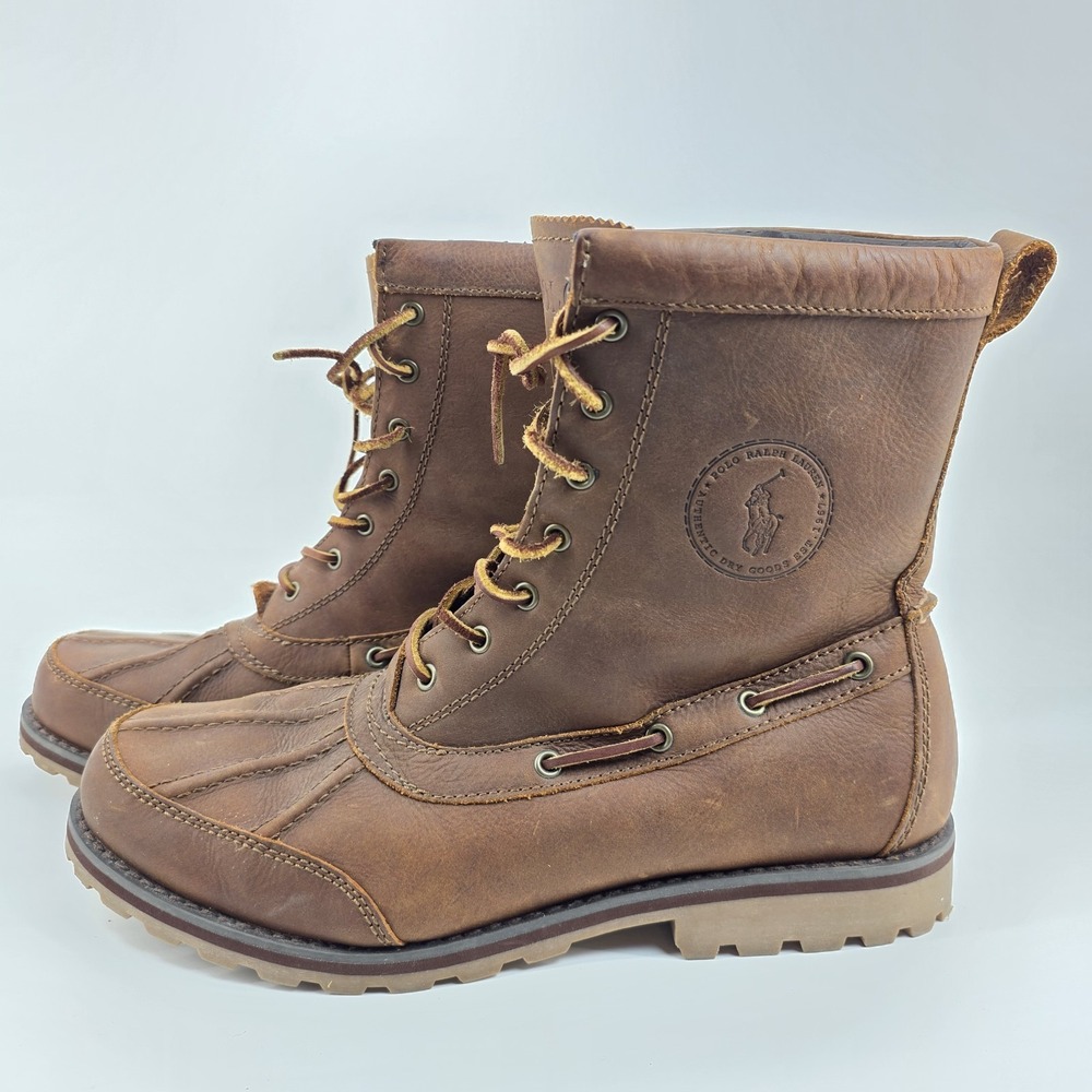 Polo Ralph Lauren Whitsand 11431 Genuine Leather Duck Boots US 11 D Brown Boot - Picture 2 of 12